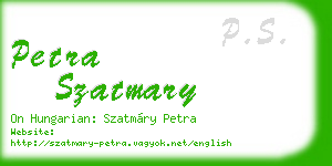 petra szatmary business card