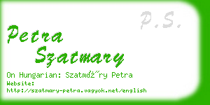petra szatmary business card